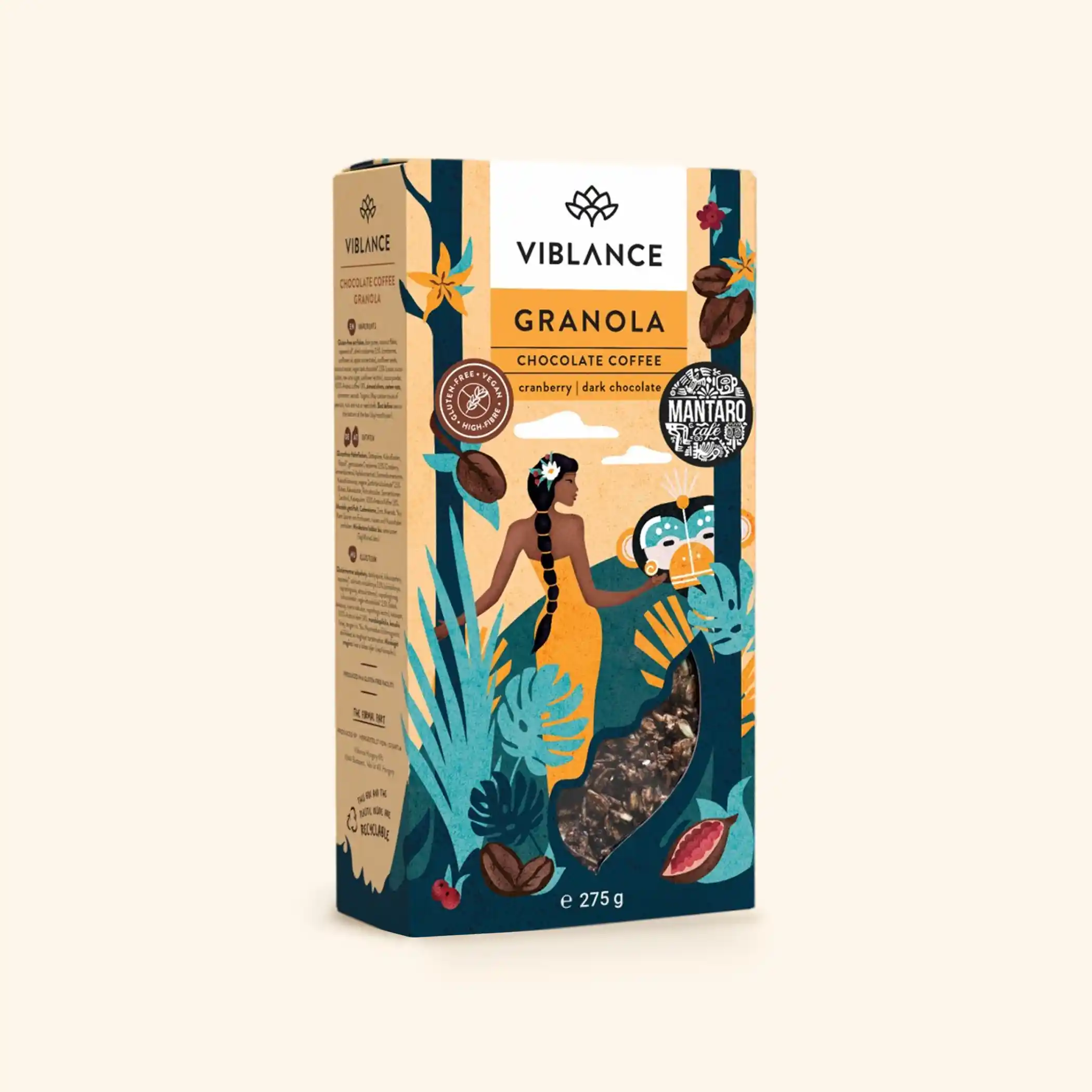 Viblance-Granola-Chocolate-Coffee-275g.webp Csokoládés Kávé Granola - Image 1