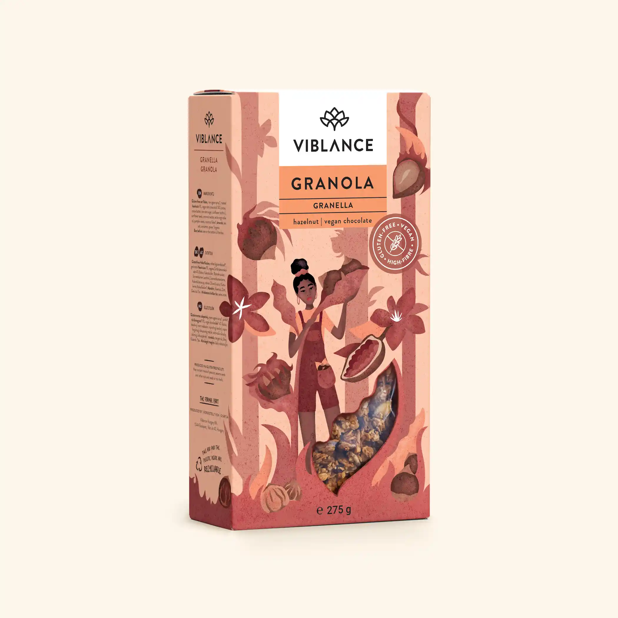 Viblance-Granola-Granella-275g.webp Granella Mogyorókrémes Granola - Image 1