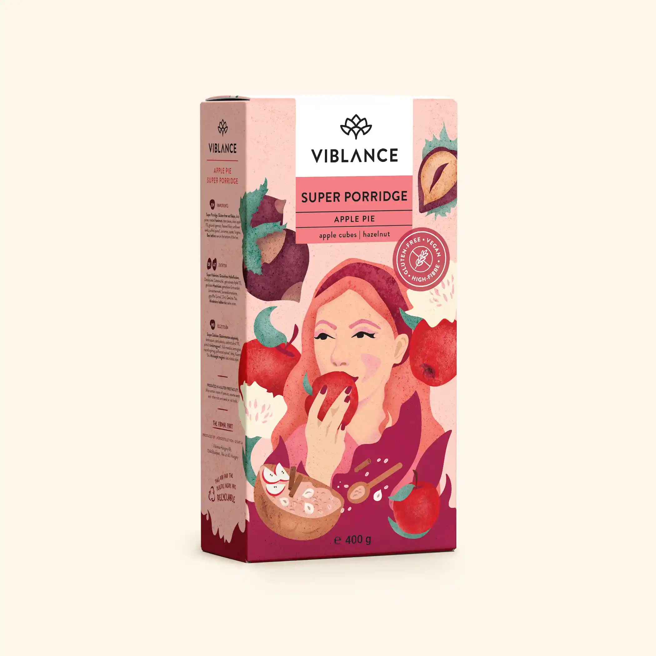 Viblance-Porridge-Apple-Pie-400g.webp Apple Pie Zabkása - Image 1