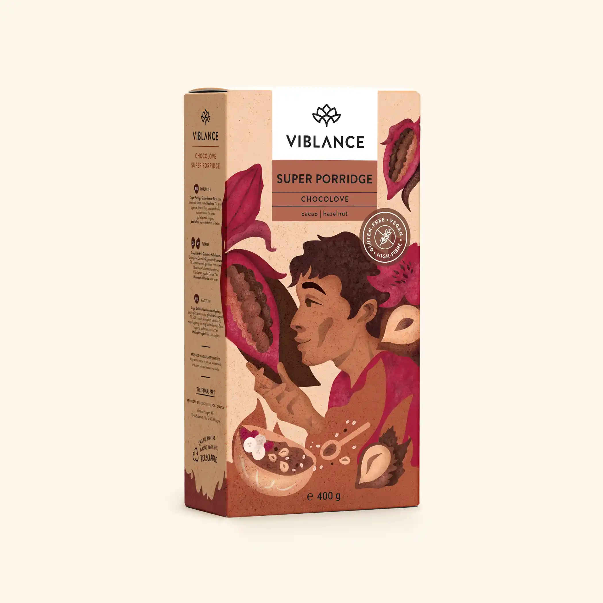 Viblance-Porridge-Choco-Love-400g.webp Chocolove Zabkása - Image 1